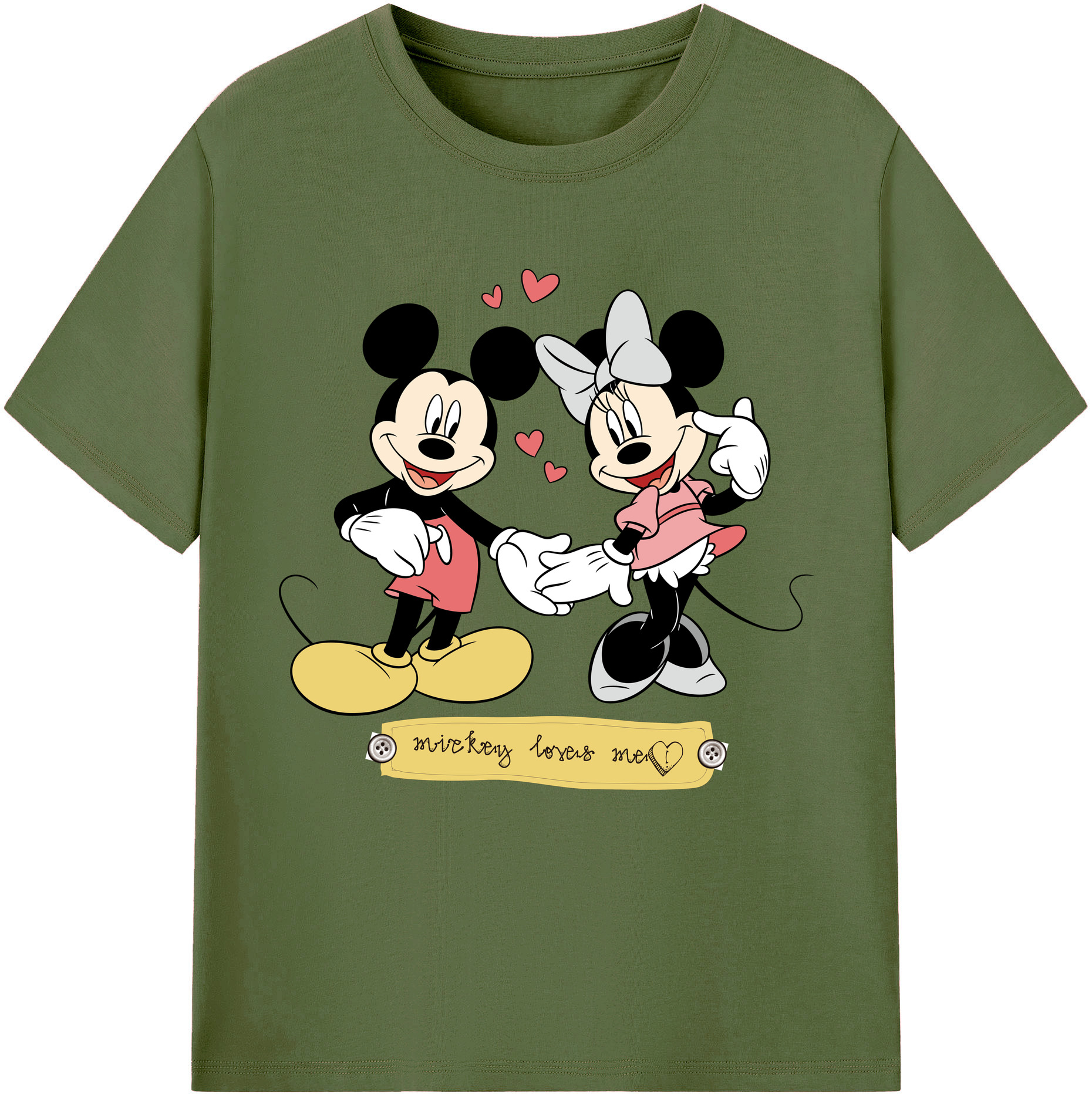 （画像用） ミッキーマウス Mickey Mouse 綿100％半袖Tシャツ（フロントプリント）